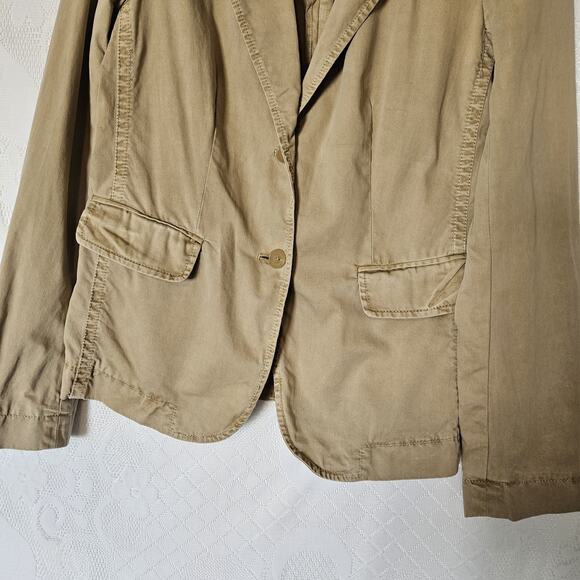 J Crew Womens Size 12 Weathered Classic Twill Jacket 100% Cotton Cargo Military - Picture 4 of 9